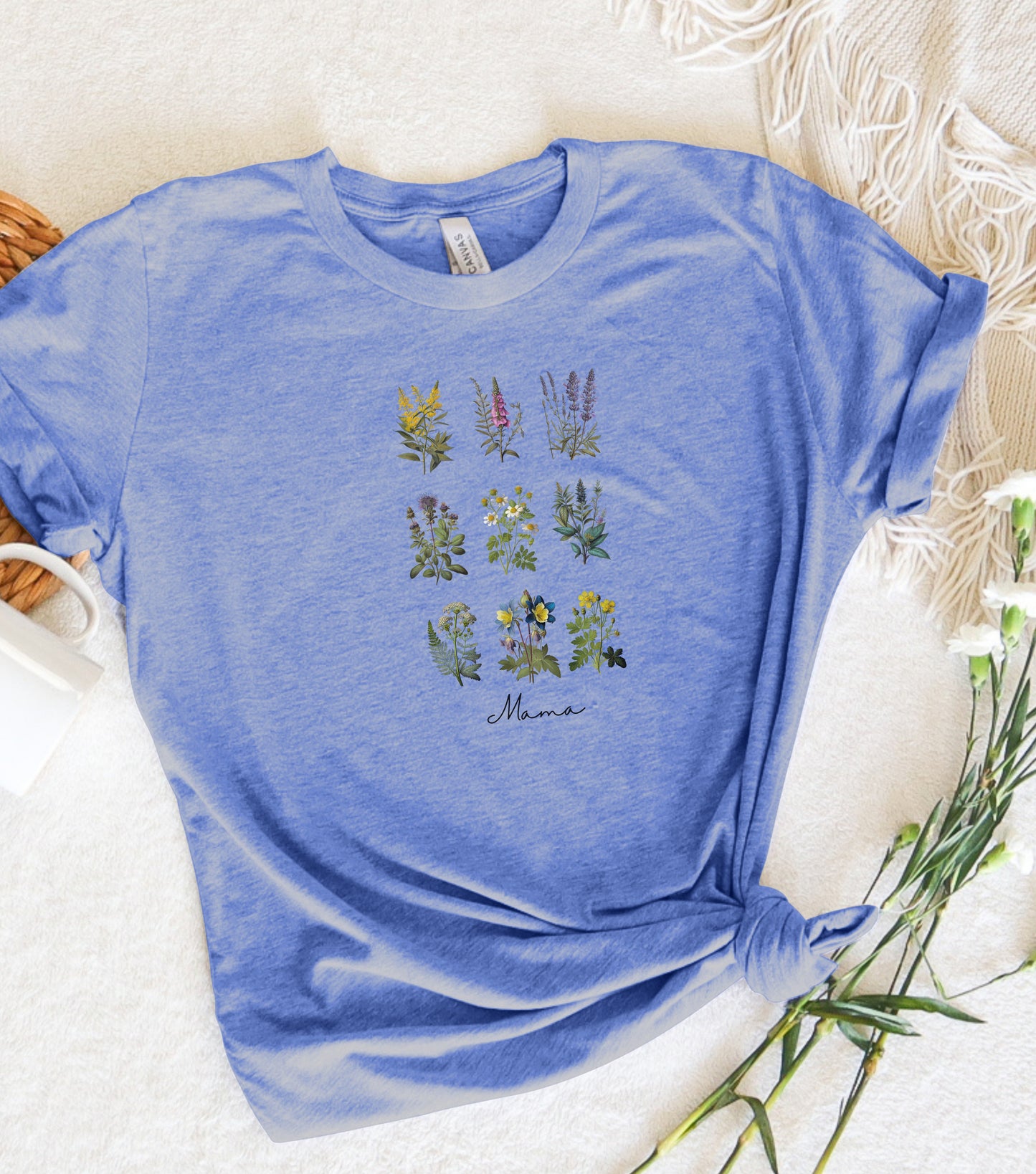 Mothers day gift, Mom t-shirt, grandma t-shirt, flower t-shirt, pretty mothers day gift, unisex size, wild flowers, mom gift, grandma gift